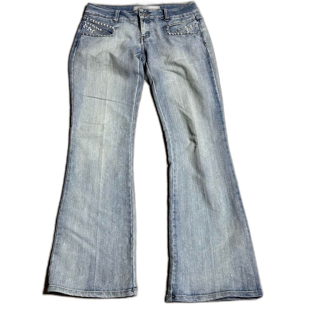 Y2K Candie's Low Rise Flare Denim Jeans - Size 1 - Embellished
